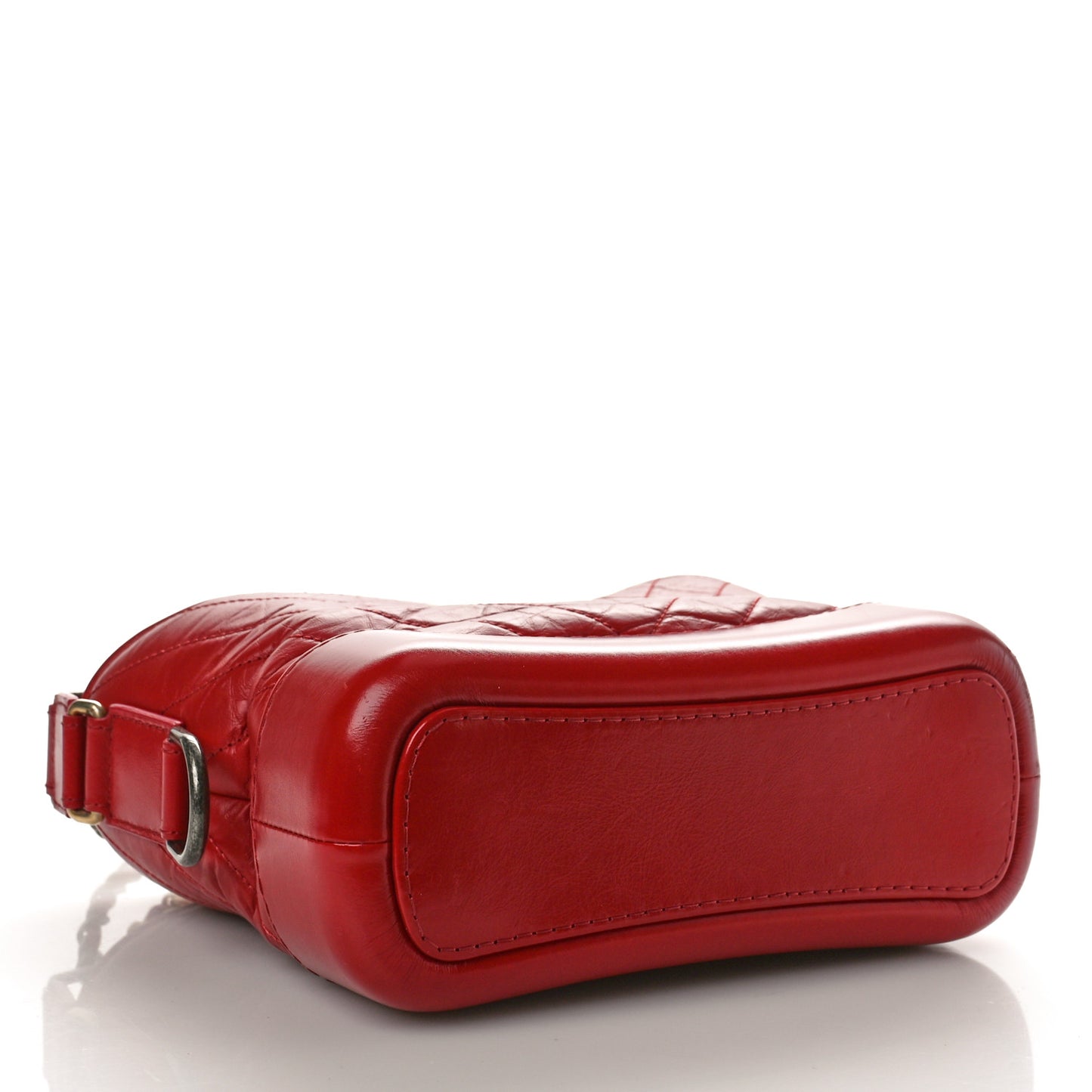 Aged Calfskin Chevron Quilted Small Gabrielle Hobo Red