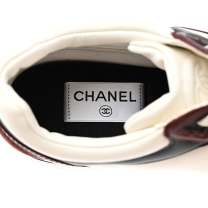 Chanel Calfskin CC Sneakers 39 Burgundy White 6 of 8