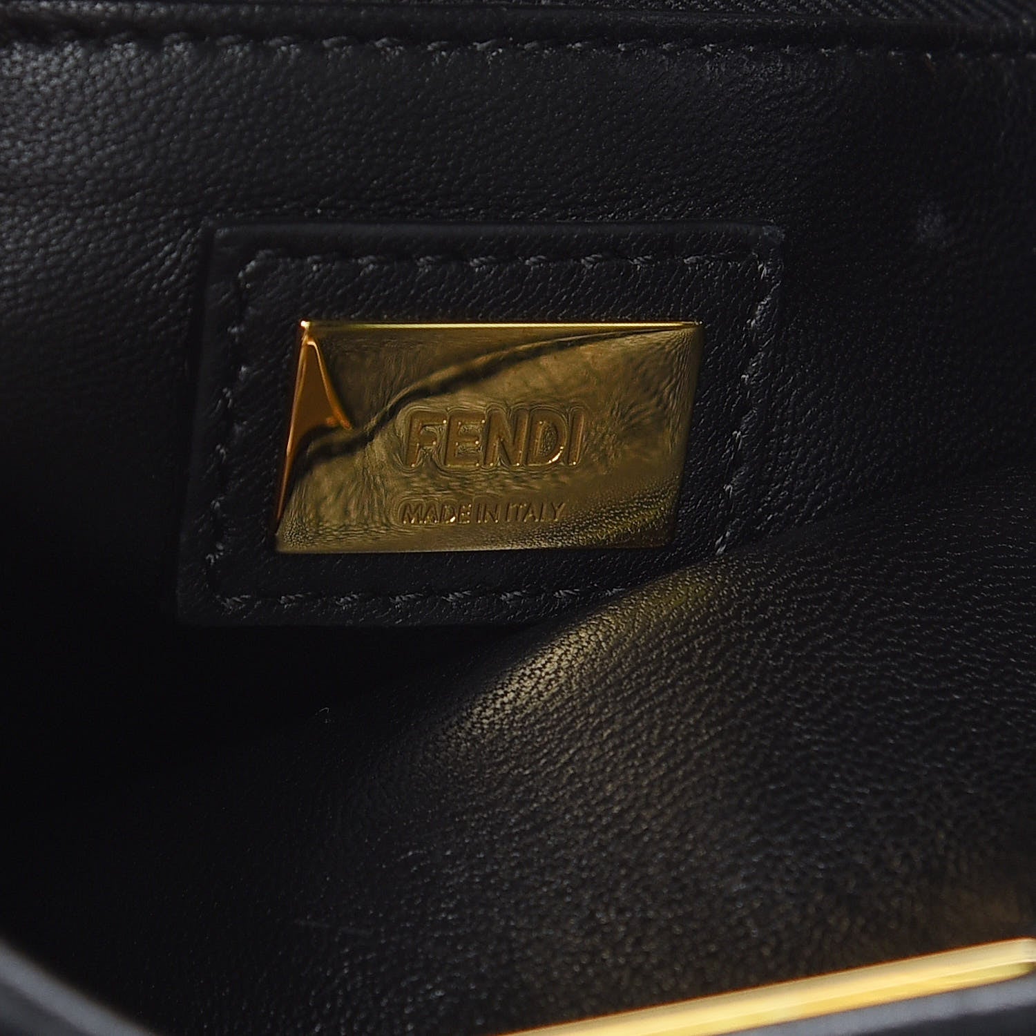 Fendi Nappa Mini Peekaboo Iconic Satchel Black 6 of 11