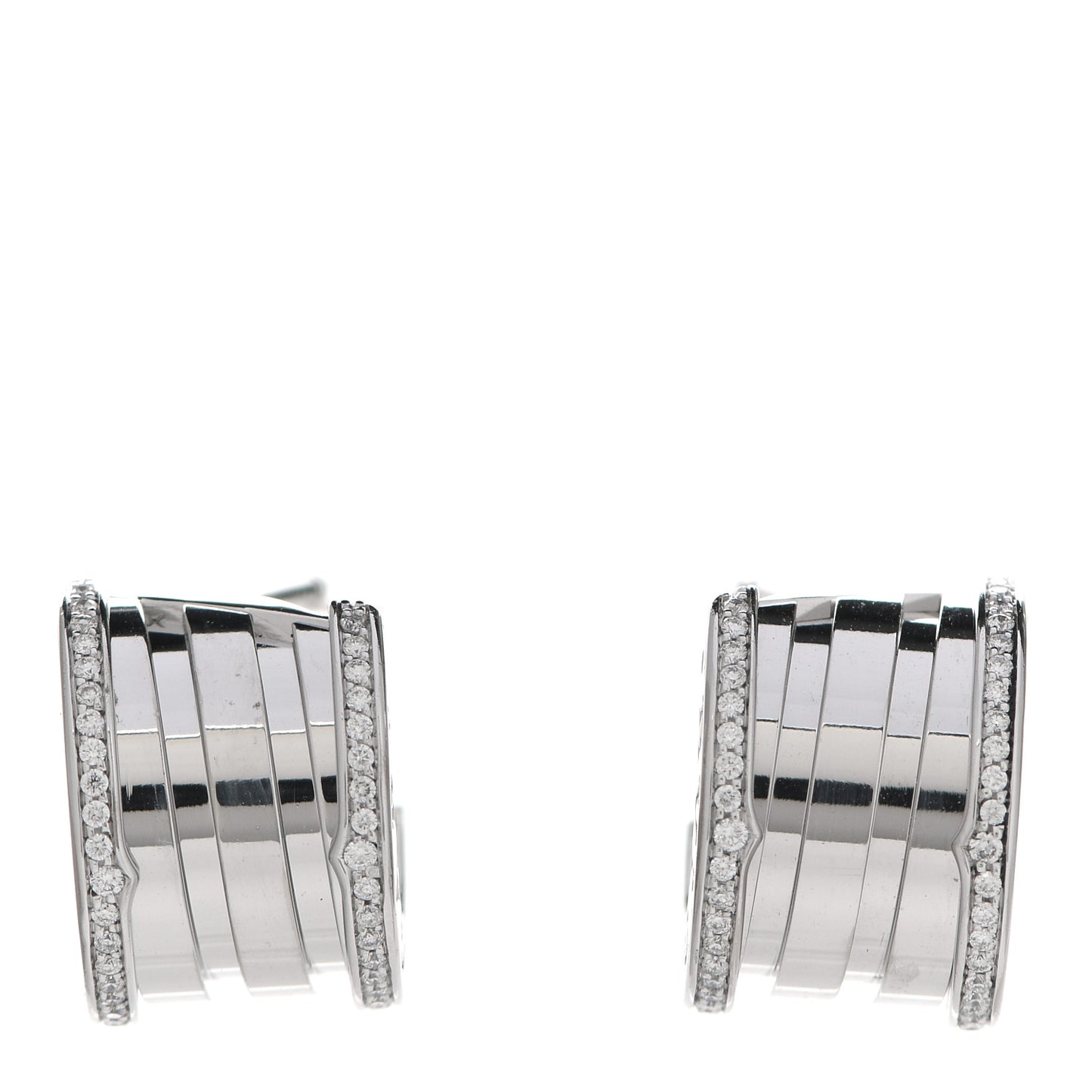 18K White Gold Diamond B.Zero1 Hoop Earrings