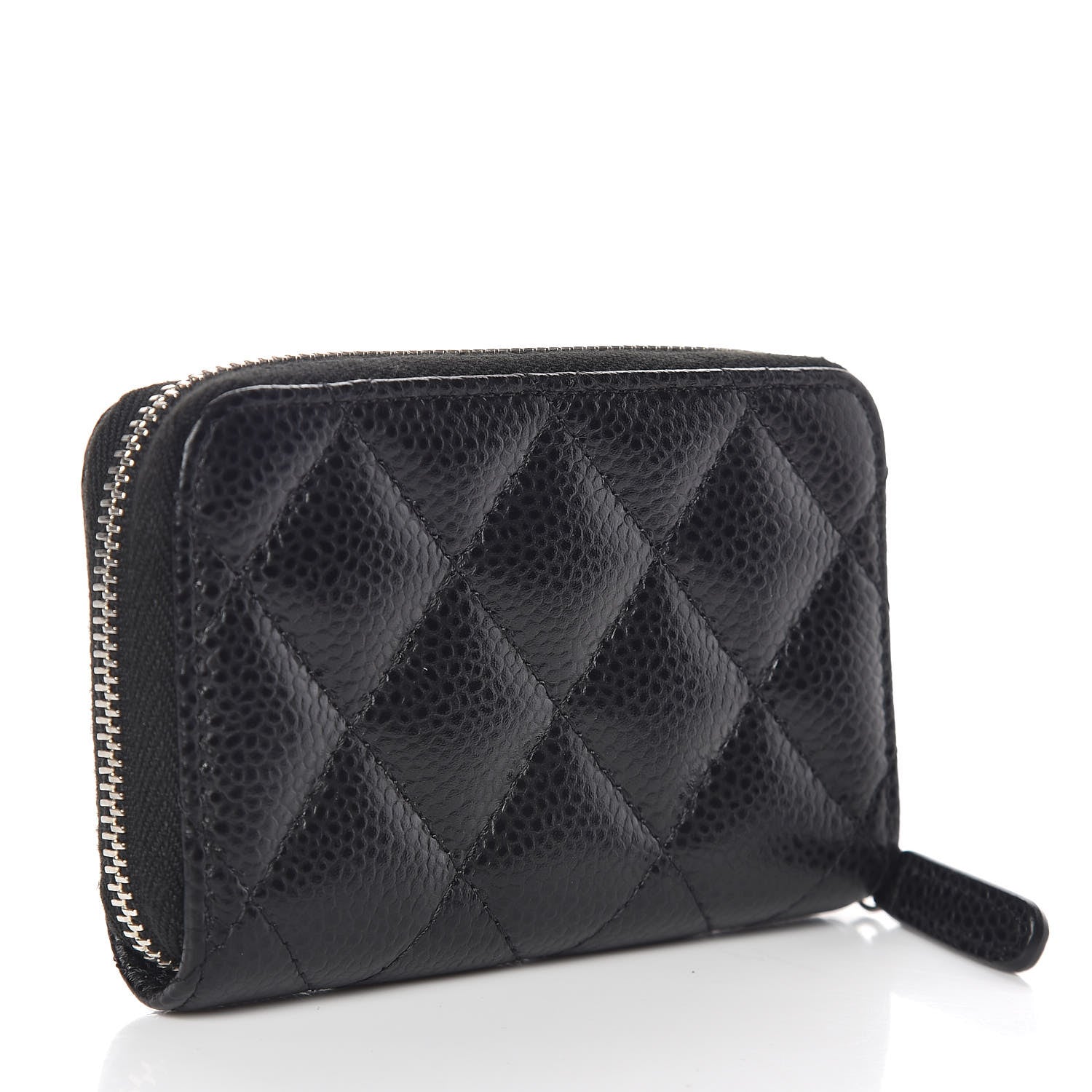 Chanel Caviar Quilted Zip Coin Purse Black 3 of 8