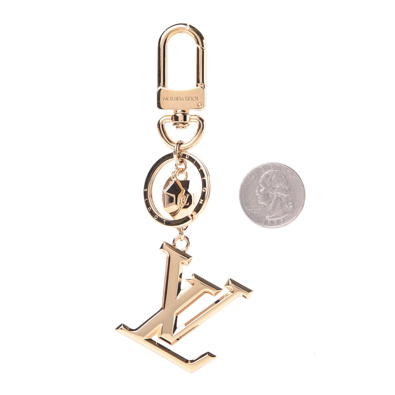 Louis Vuitton LV Facettes Bag Charm Key Holder Gold 2 of 3