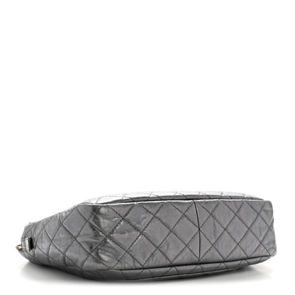 Chanel Metallic Aged Calfskin Quilted Large Reissue Camera Case Silver 4 of 13