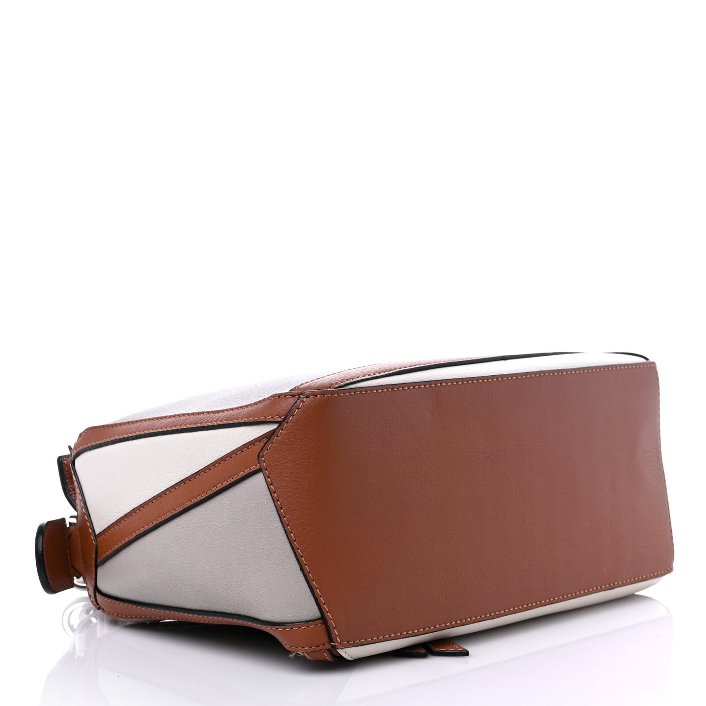 Calfskin Medium Graphic Puzzle Bag Ghost Soft White