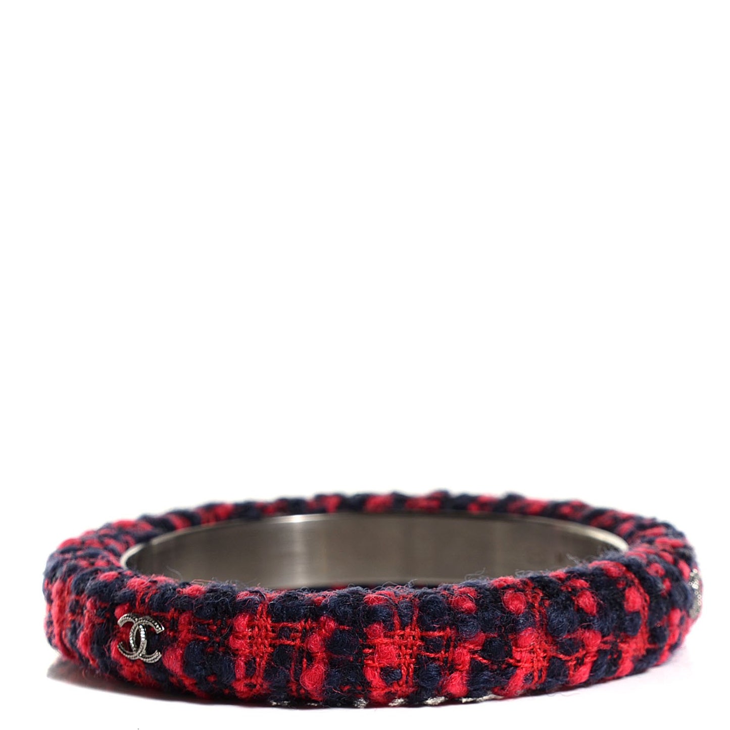 Tweed CC Narrow Bangle M Red Blue