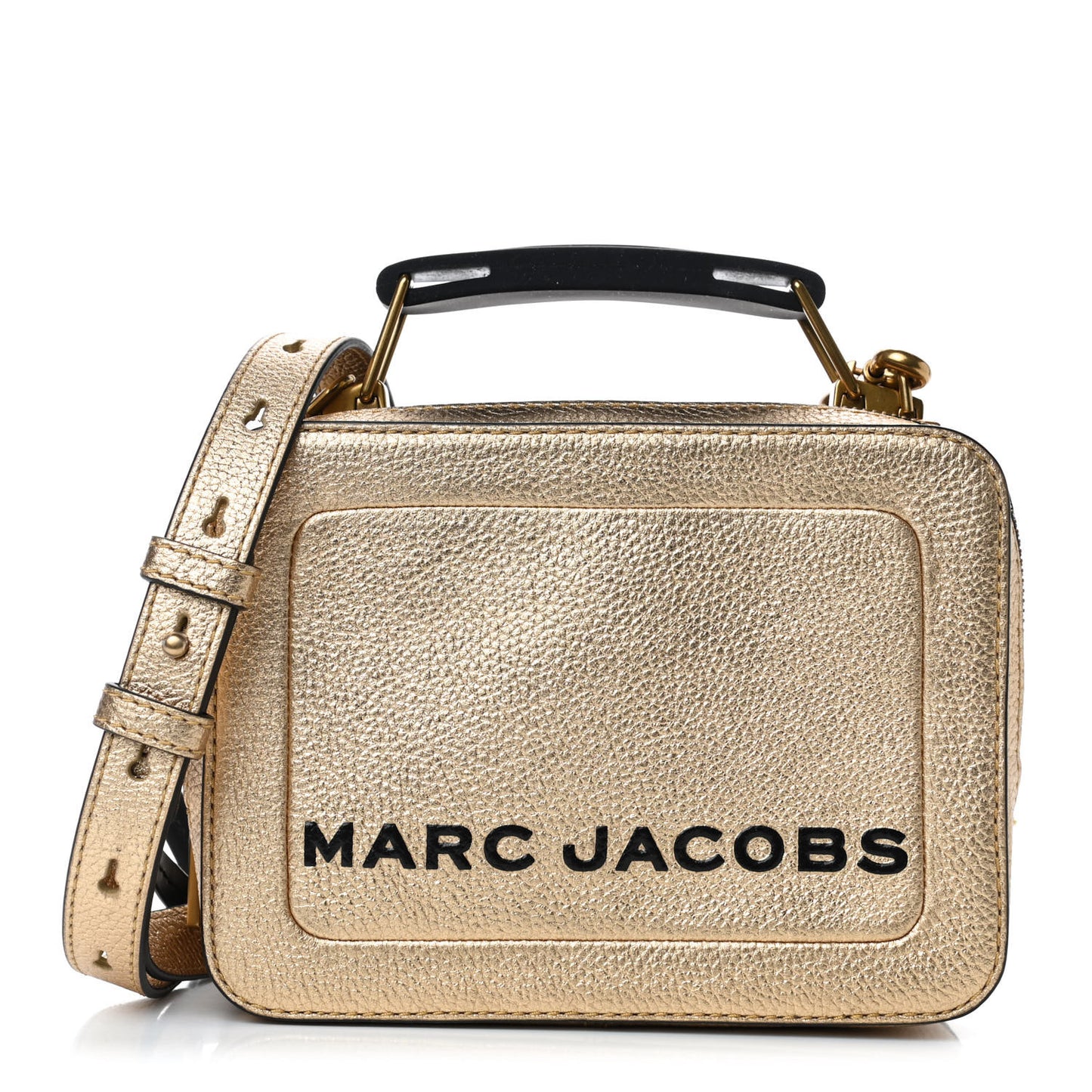 Metallic Calfskin The Box 20 Crossbody Gold