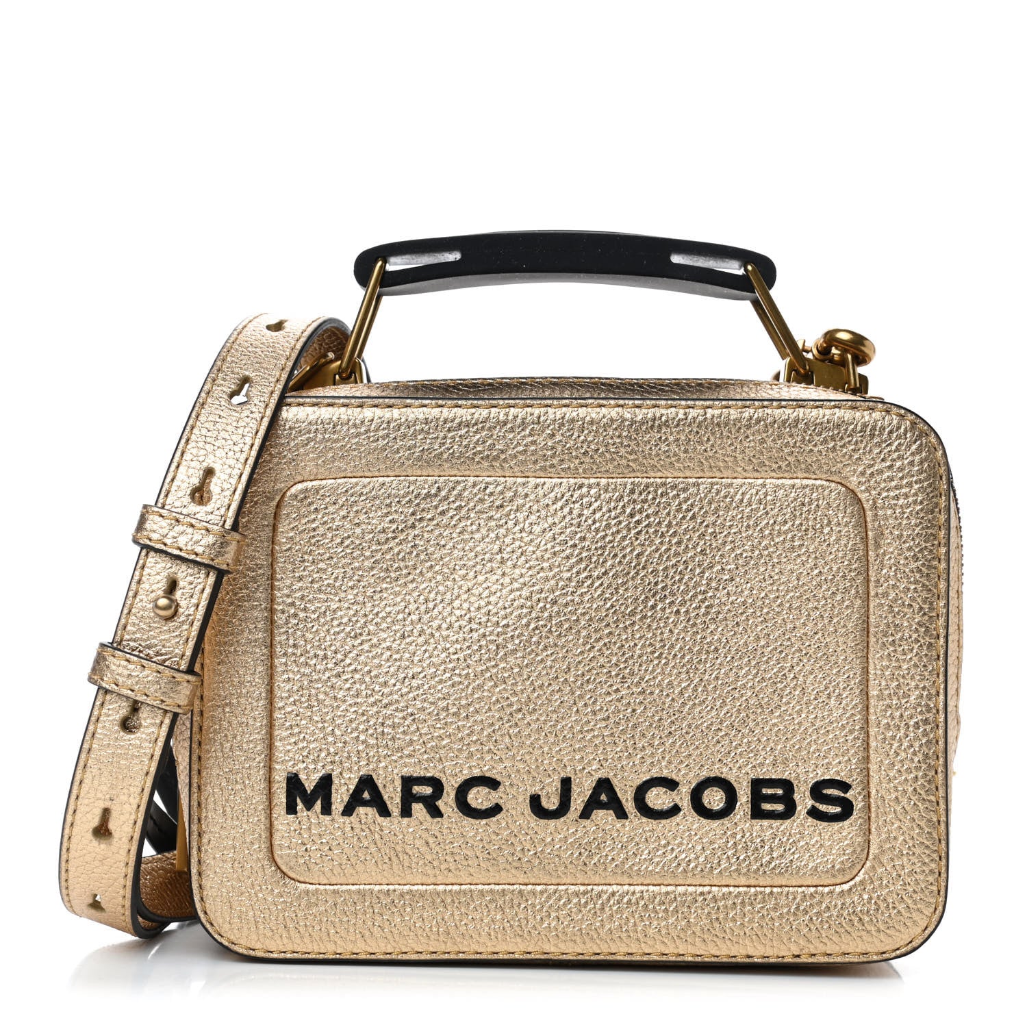 Marc Jacobs Metallic Calfskin The Box 20 Crossbody Gold 1 of 5