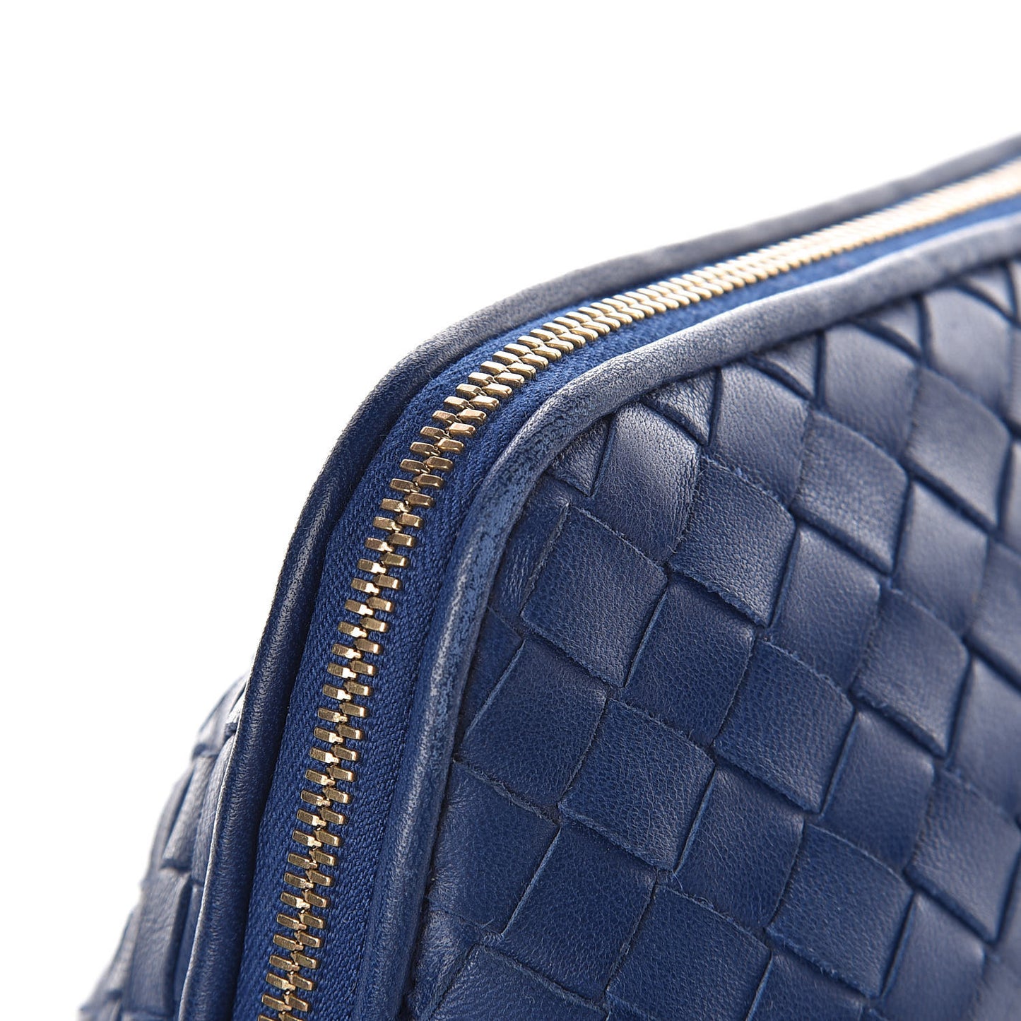 Nappa Intrecciato Cosmetic Case Cobalt