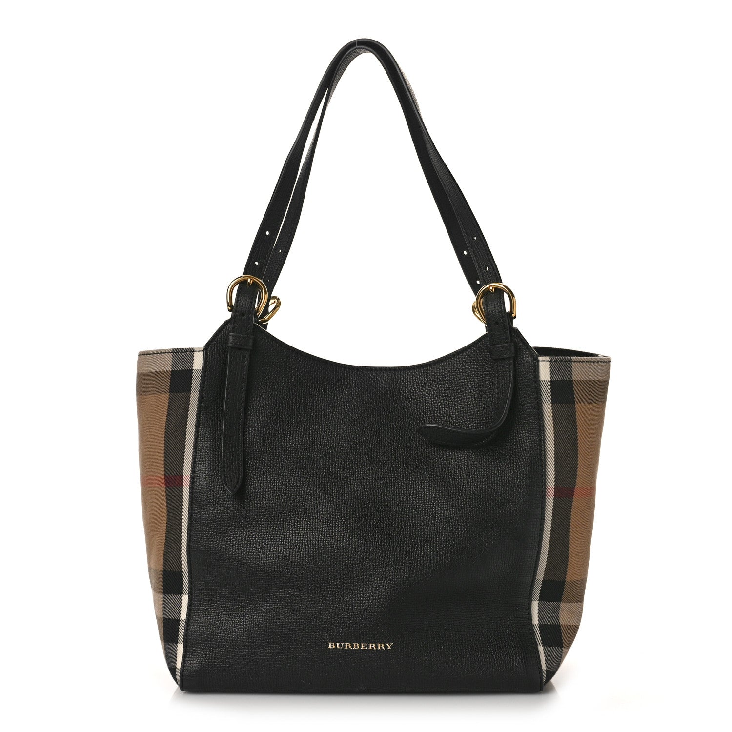 Burberry Grainy Calfskin House Check Small Canterbury Black 1 of 8