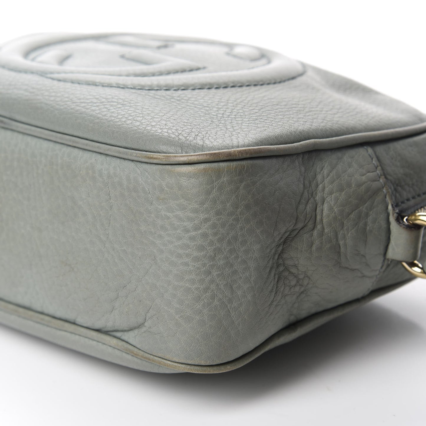 Pebbled Calfskin Small Soho Disco Bag Light Blue