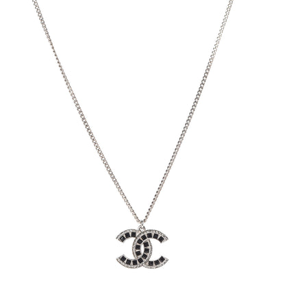 Chanel Ruthenium Baguette Crystal CC Necklace Black 1 of 4