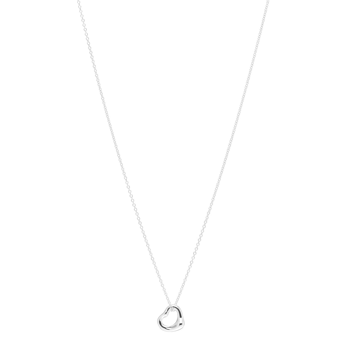 Sterling Silver 11mm Elsa Peretti Open Heart Pendant Necklace