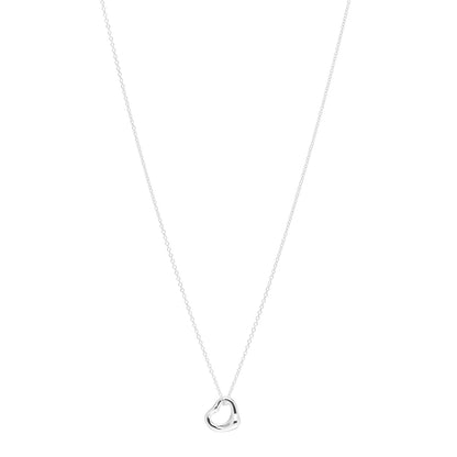 Tiffany Sterling Silver 11mm Elsa Peretti Open Heart Pendant Necklace 1 of 4