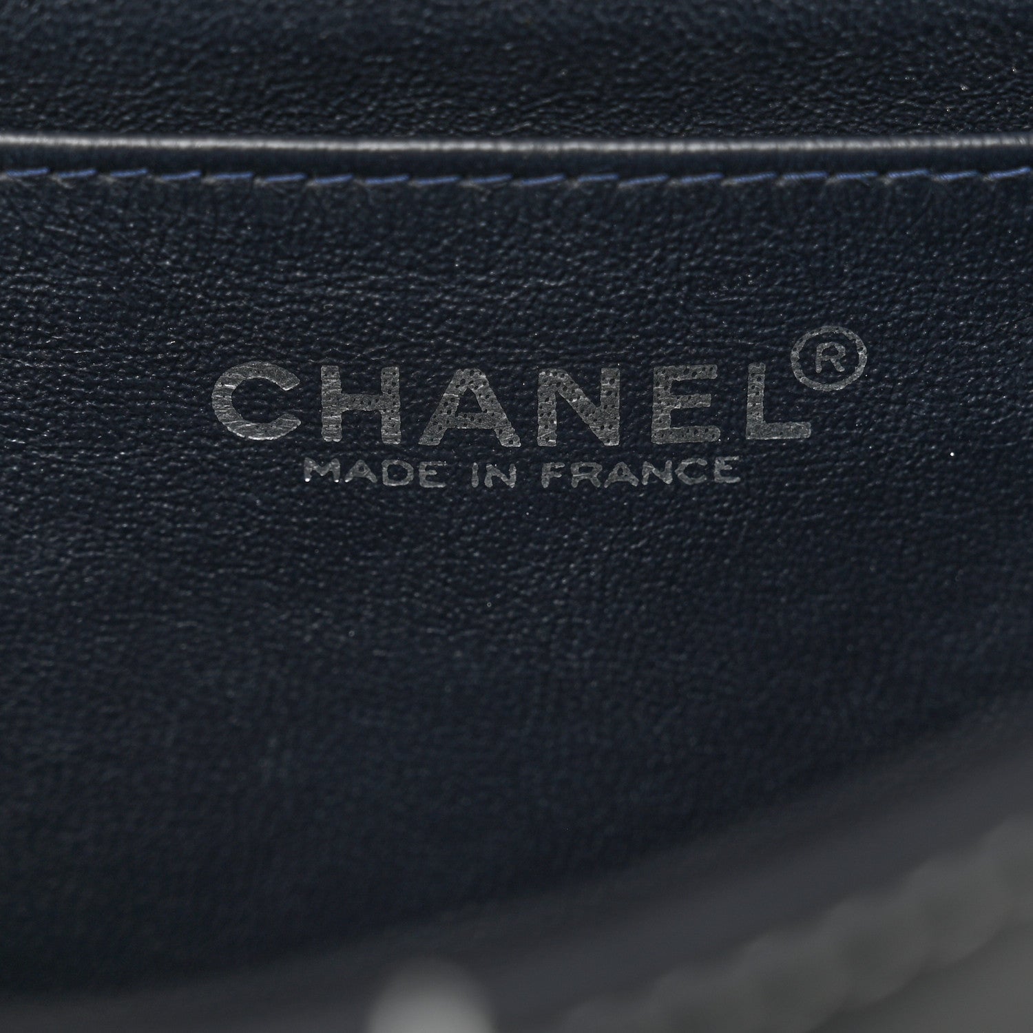 Chanel Calfskin Contrast Stitched Medium Single Flap Navy Blue 6 of 11