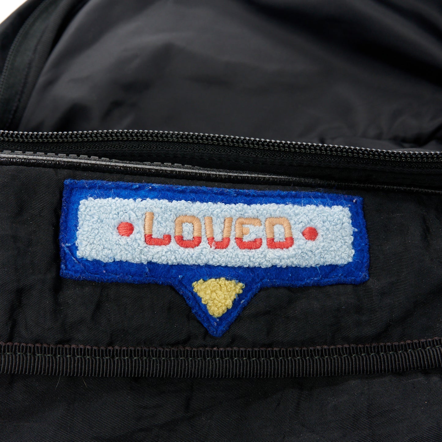 Nylon 80s Logo Patch Belt Bag Black