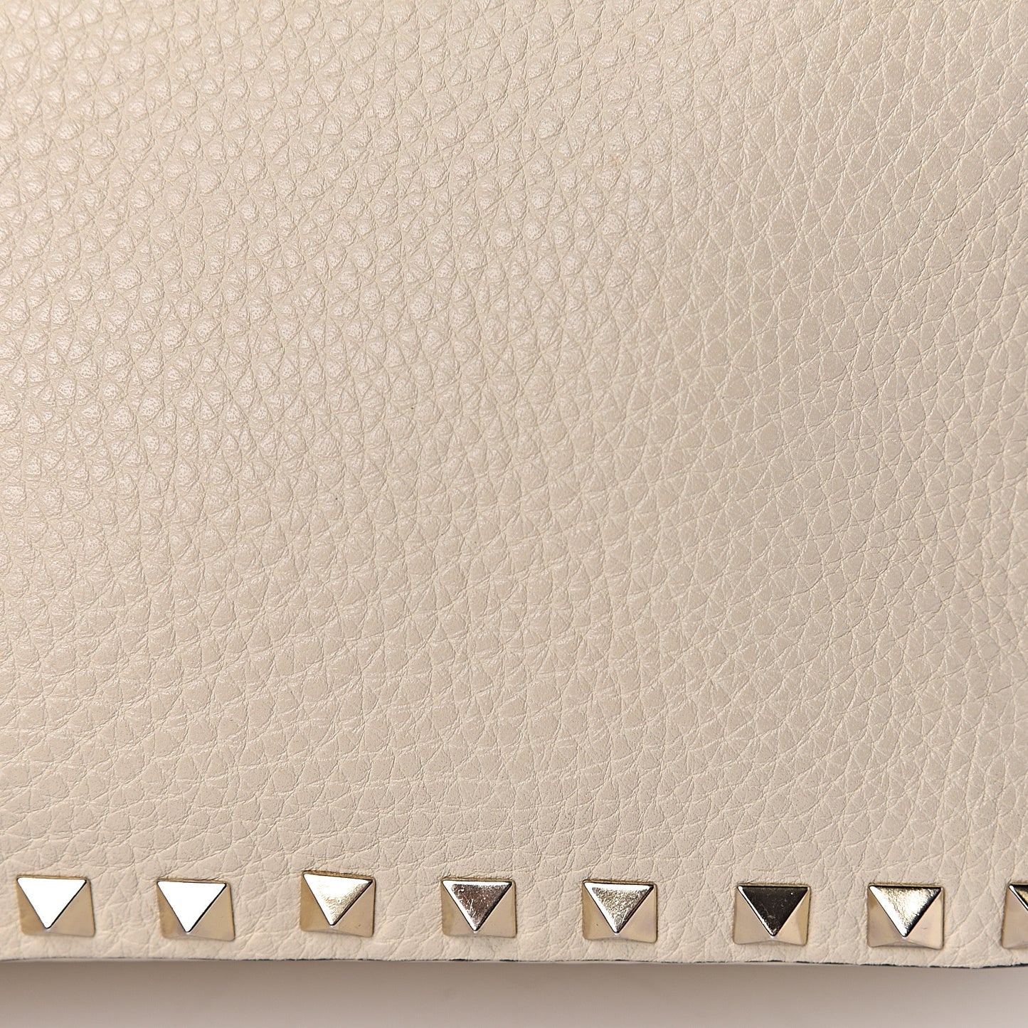 Grained Calfskin Rockstud Camera Crossbody Bag Ivory