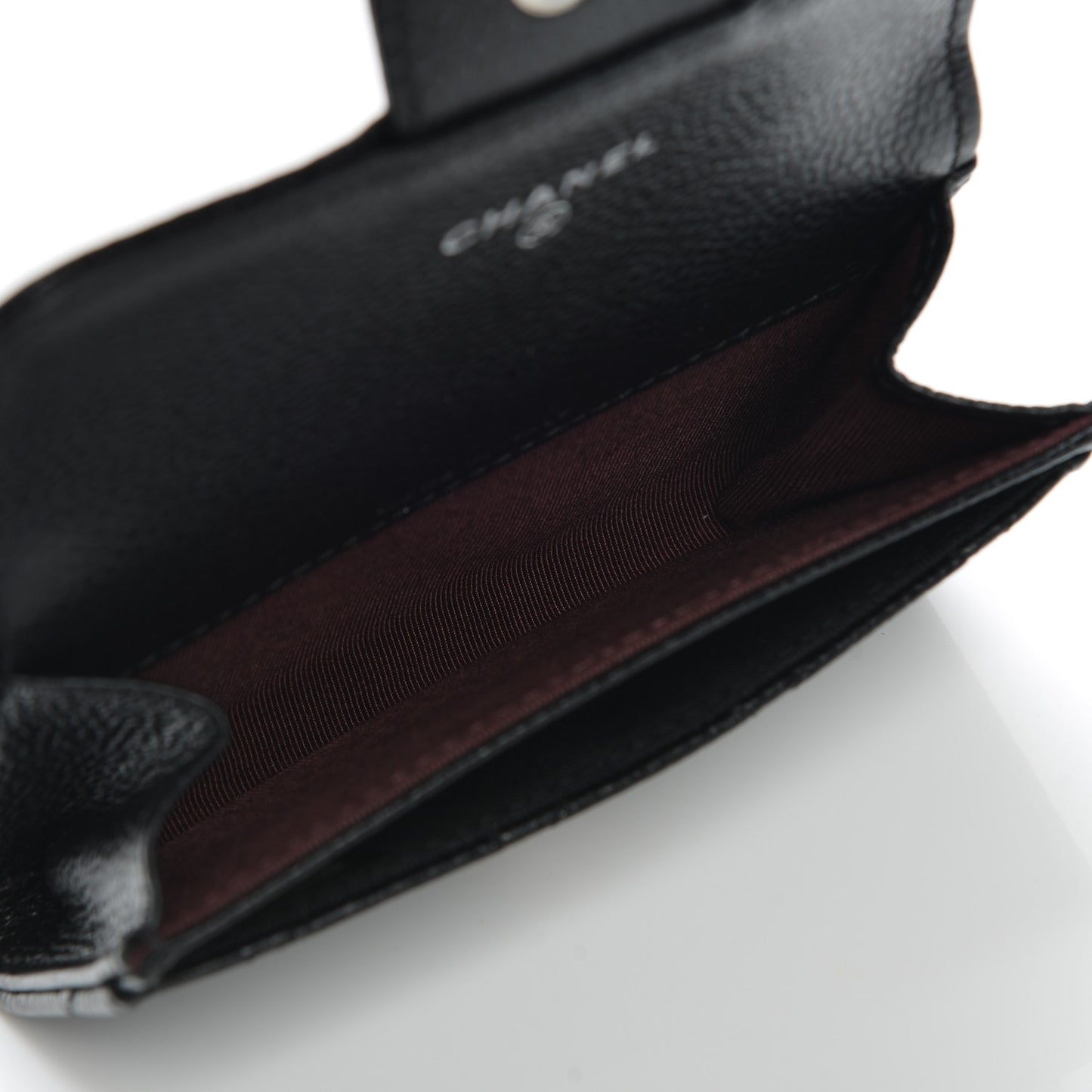 Caviar Quilted Flap Card Holder Black