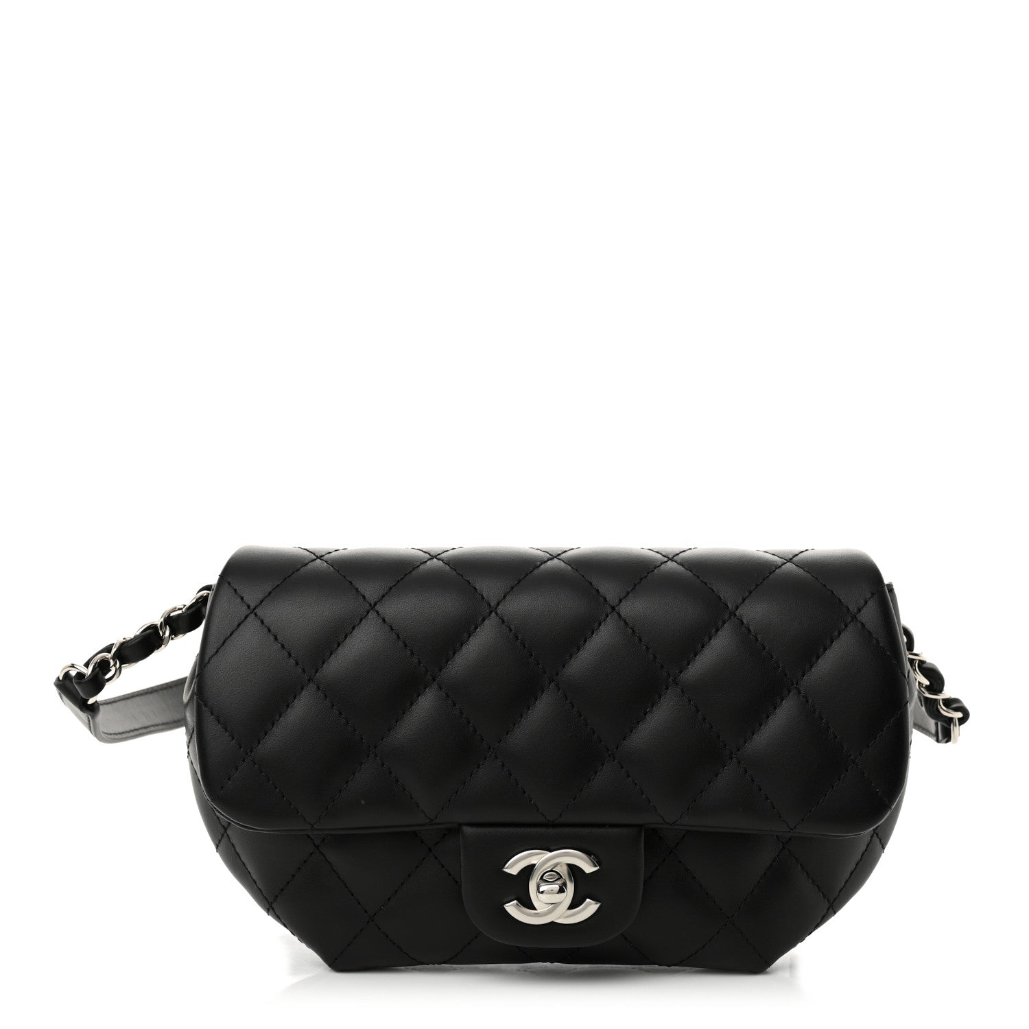 Chanel Calfskin Quilted CC Uniform Flap Belt Bag Black 1 of 10