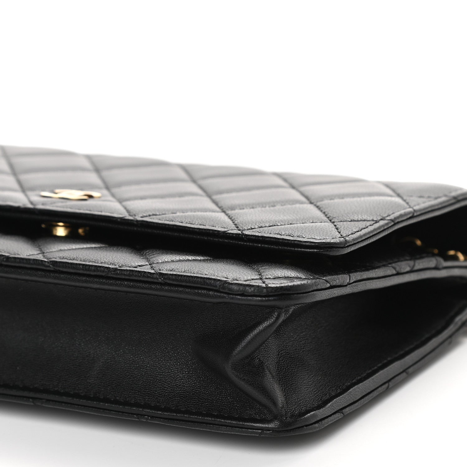 Chanel Lambskin Quilted Wallet On Chain WOC Black 11 of 11