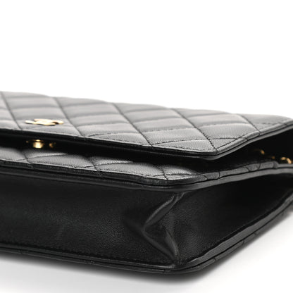 Chanel Lambskin Quilted Wallet On Chain WOC Black 11 of 11