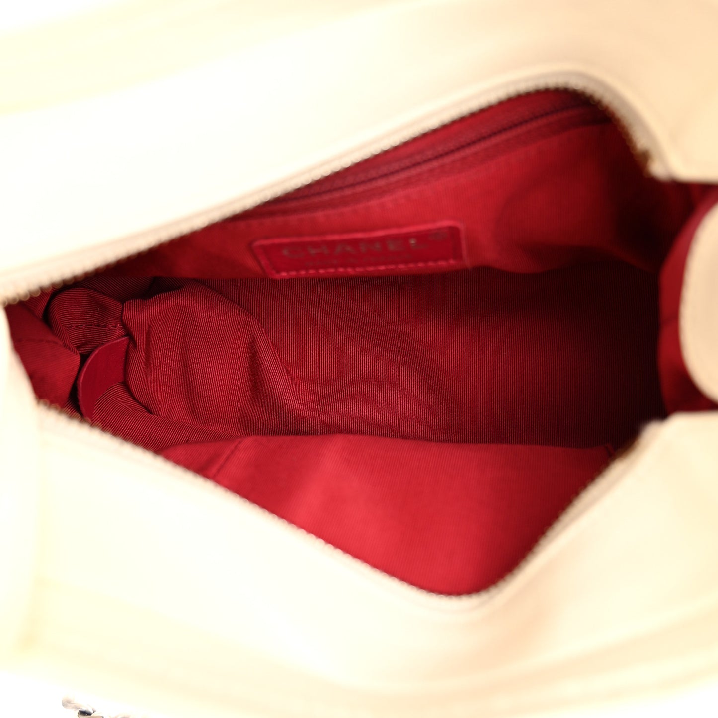 Tweed Calfskin Quilted Small Gabrielle Hobo Ivory