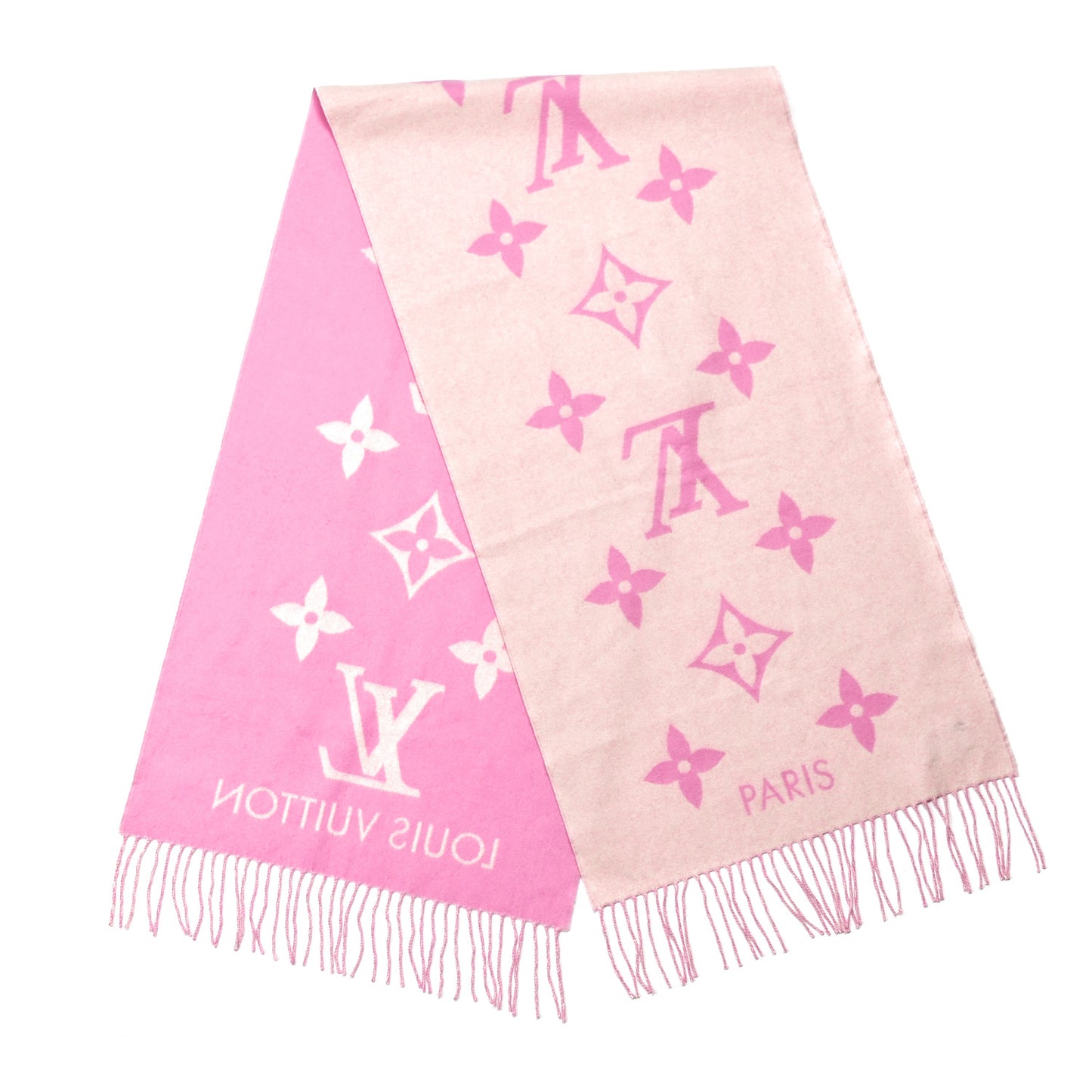 Cashmere Monogram Reykjavik Scarf White Pink