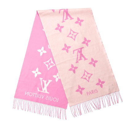 Louis Vuitton Cashmere Monogram Reykjavik Scarf White Pink 2 of 4