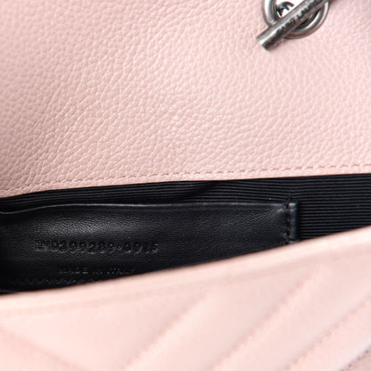Saint Laurent Sheepskin Matelasse Monogram Classic Baby Chain Pale Pink Bag 12 of 13