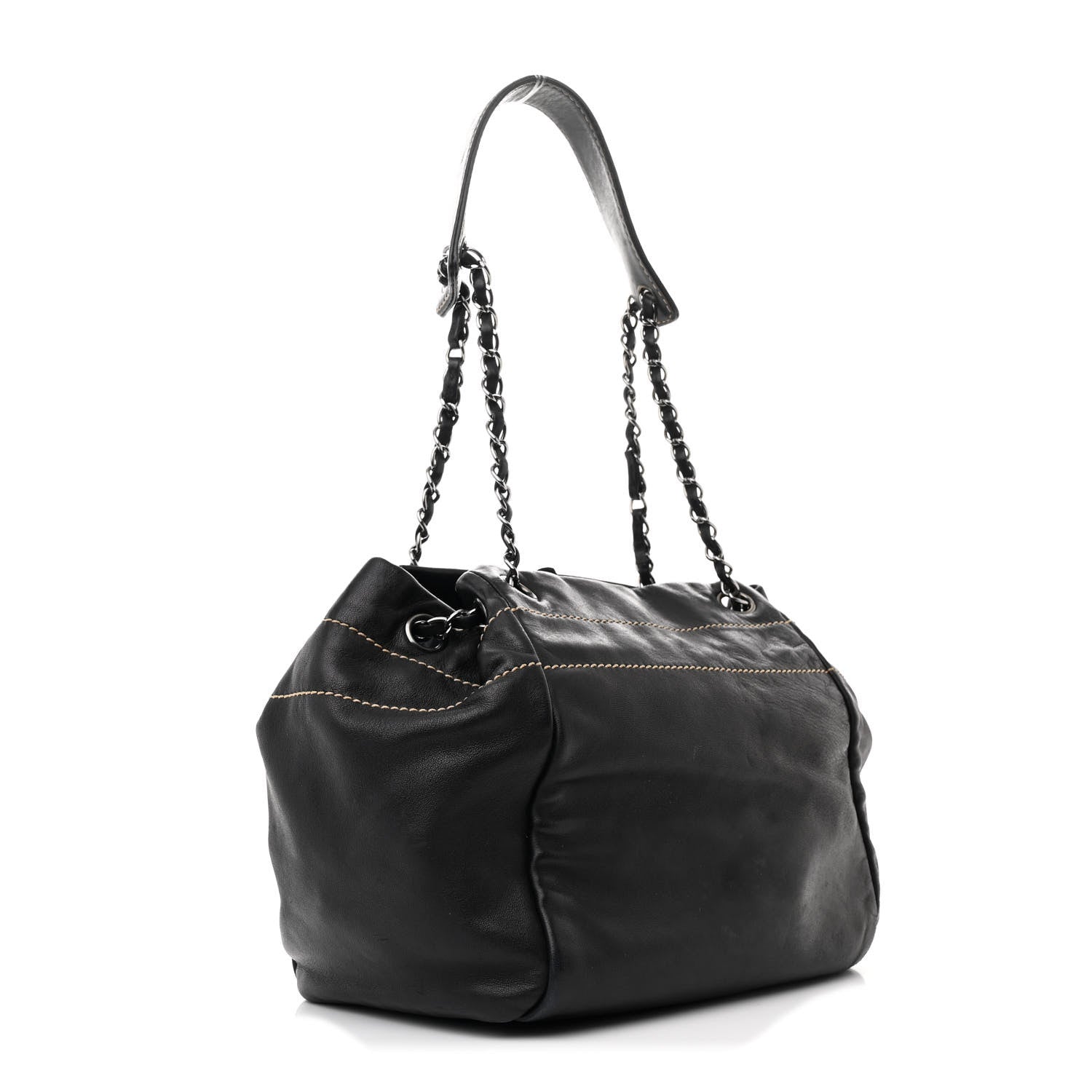 Chanel Lambskin Lax Accordion Shoulder Bag Black 3 of 12