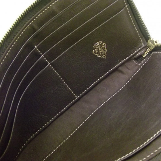 Crystal Monogram Zip Around Wallet