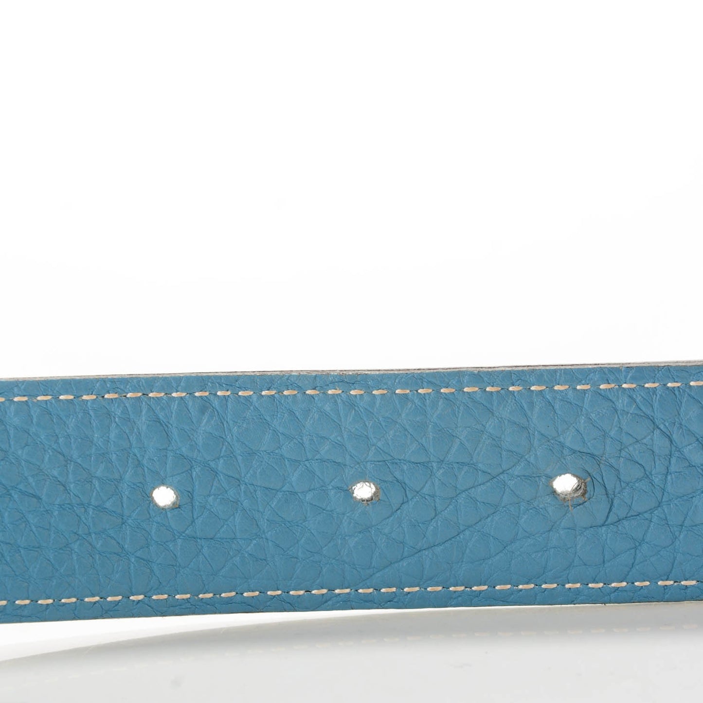 Box Taurillon Clemence 32mm H Belt 100 Black Blue Jean