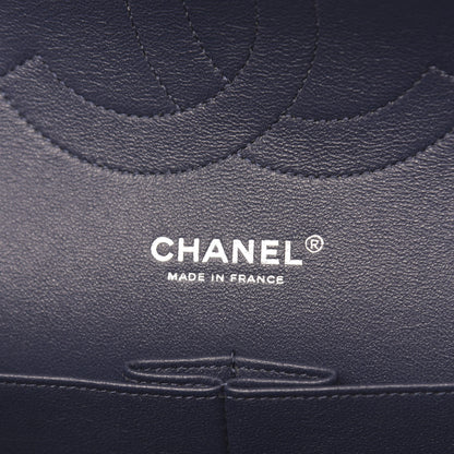 Chanel Tweed Airline Printed Jumbo Double Flap White Navy Red Peacock 7 of 11
