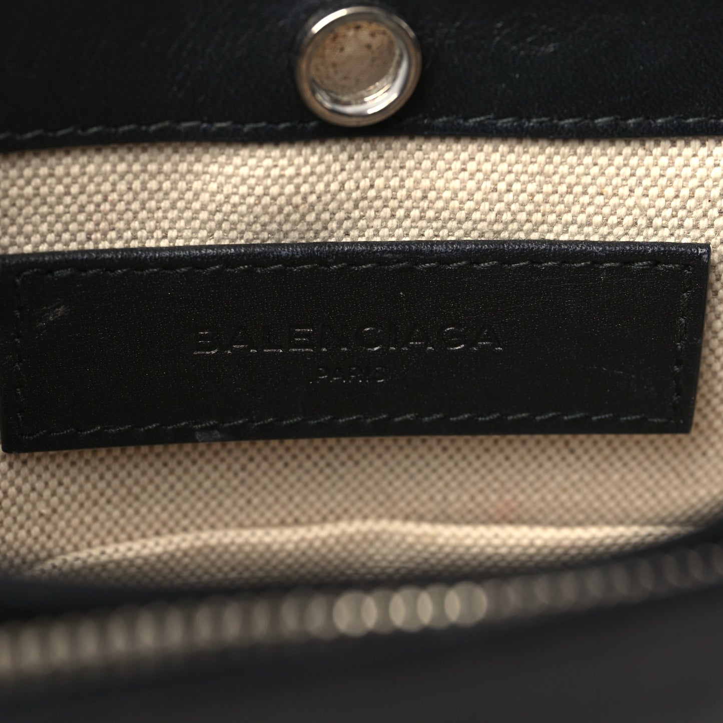 Cotton Canvas Pochette Crossbody Bag Black