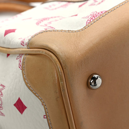 MCM Visetos Boston Bag White 7 of 10