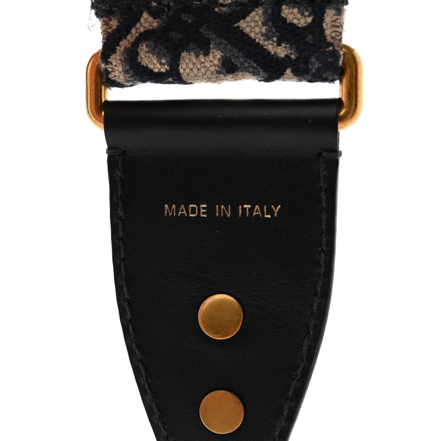 Christian Dior Oblique Studded Shoulder Strap Blue 3 of 6