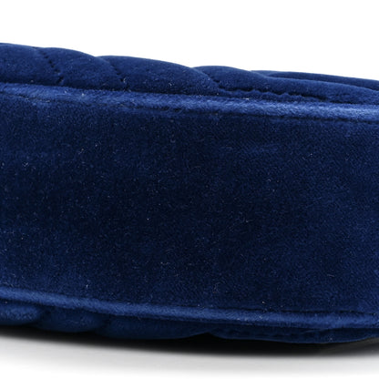 Gucci Velvet Matelasse GG Marmont Belt Bag 85 34 Cobalt Blue 9 of 10