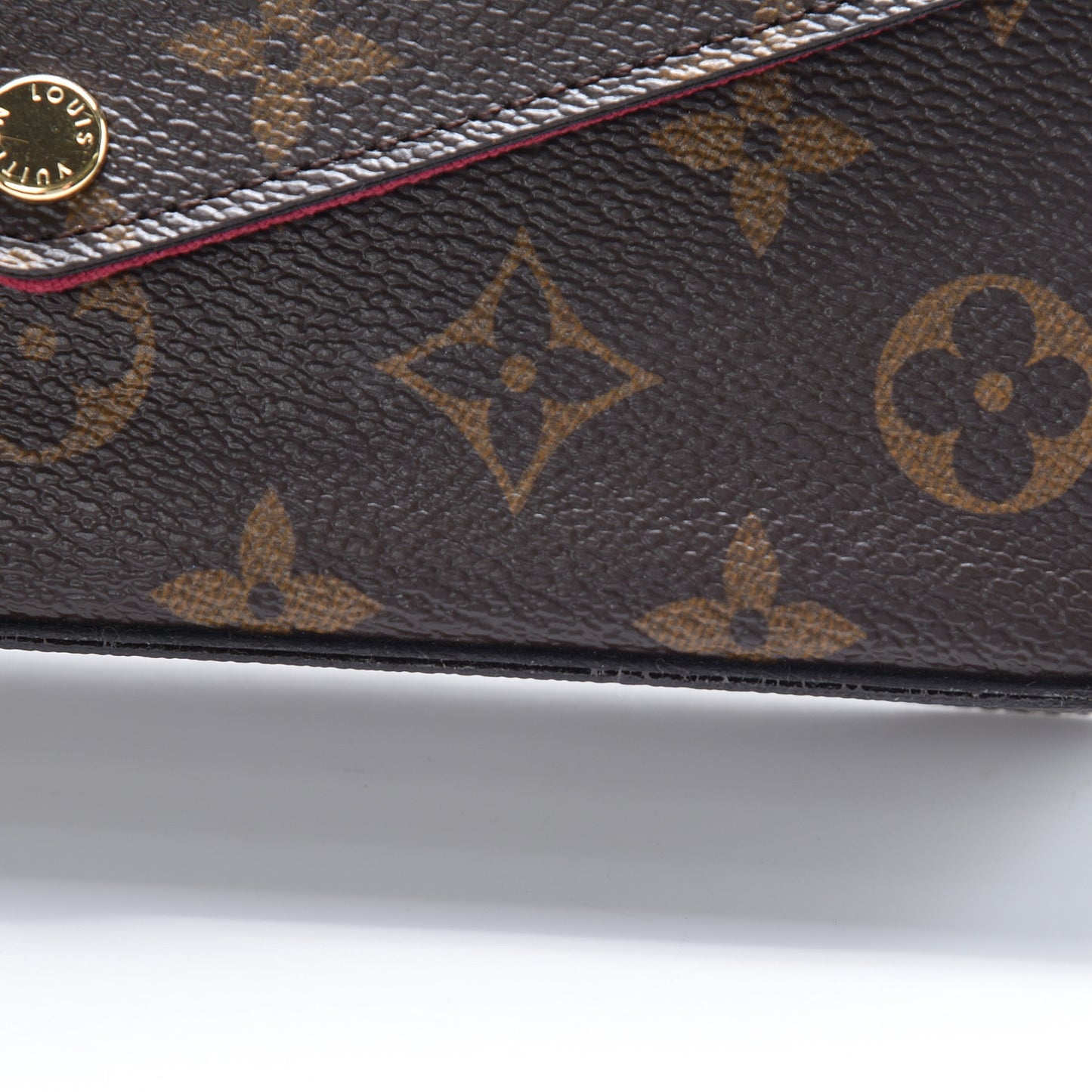 Monogram Pochette Felicie Chain Wallet Fuchsia