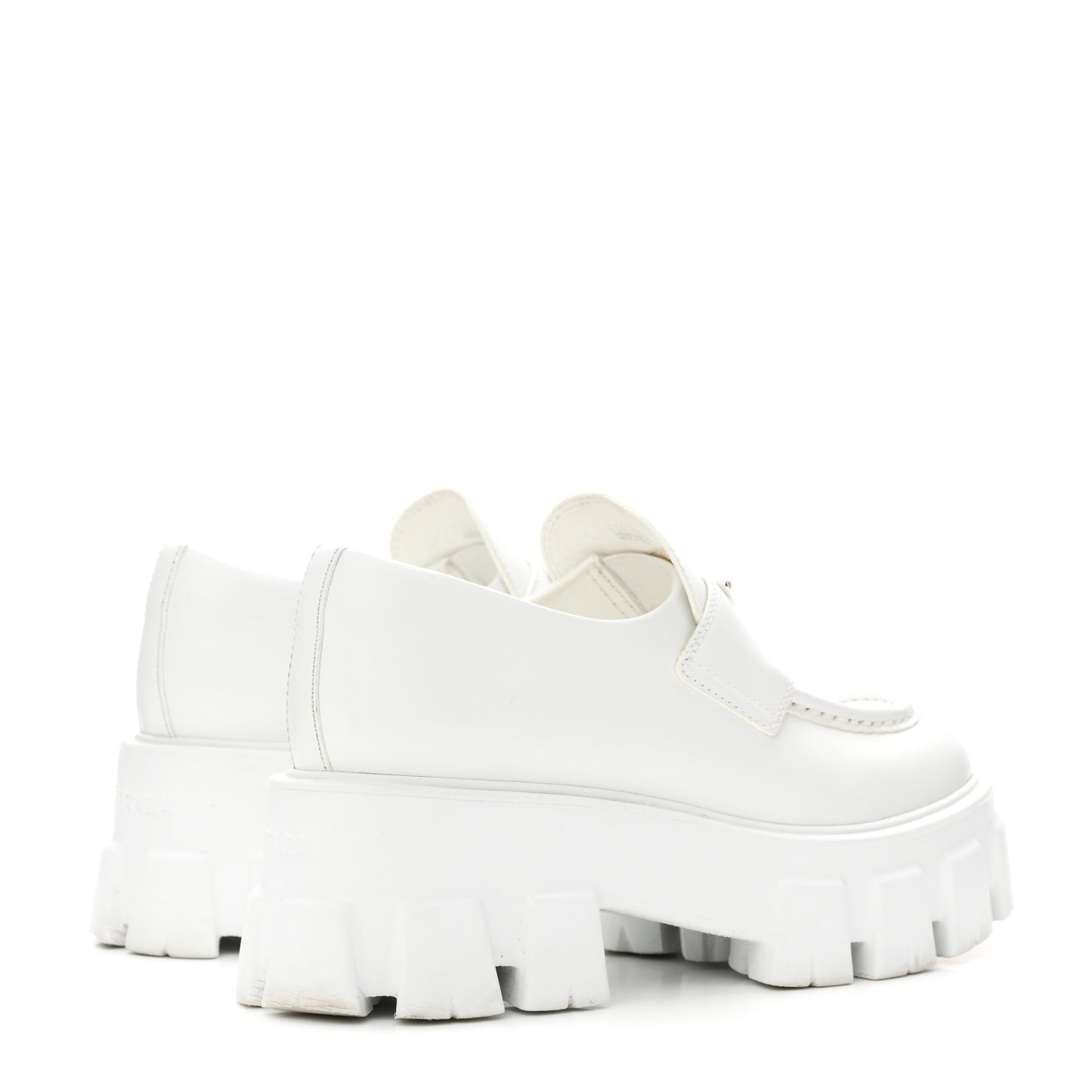 Spazzolato Rois Metal Triangle Logo Monolith 55mm Loafers 36.5 White