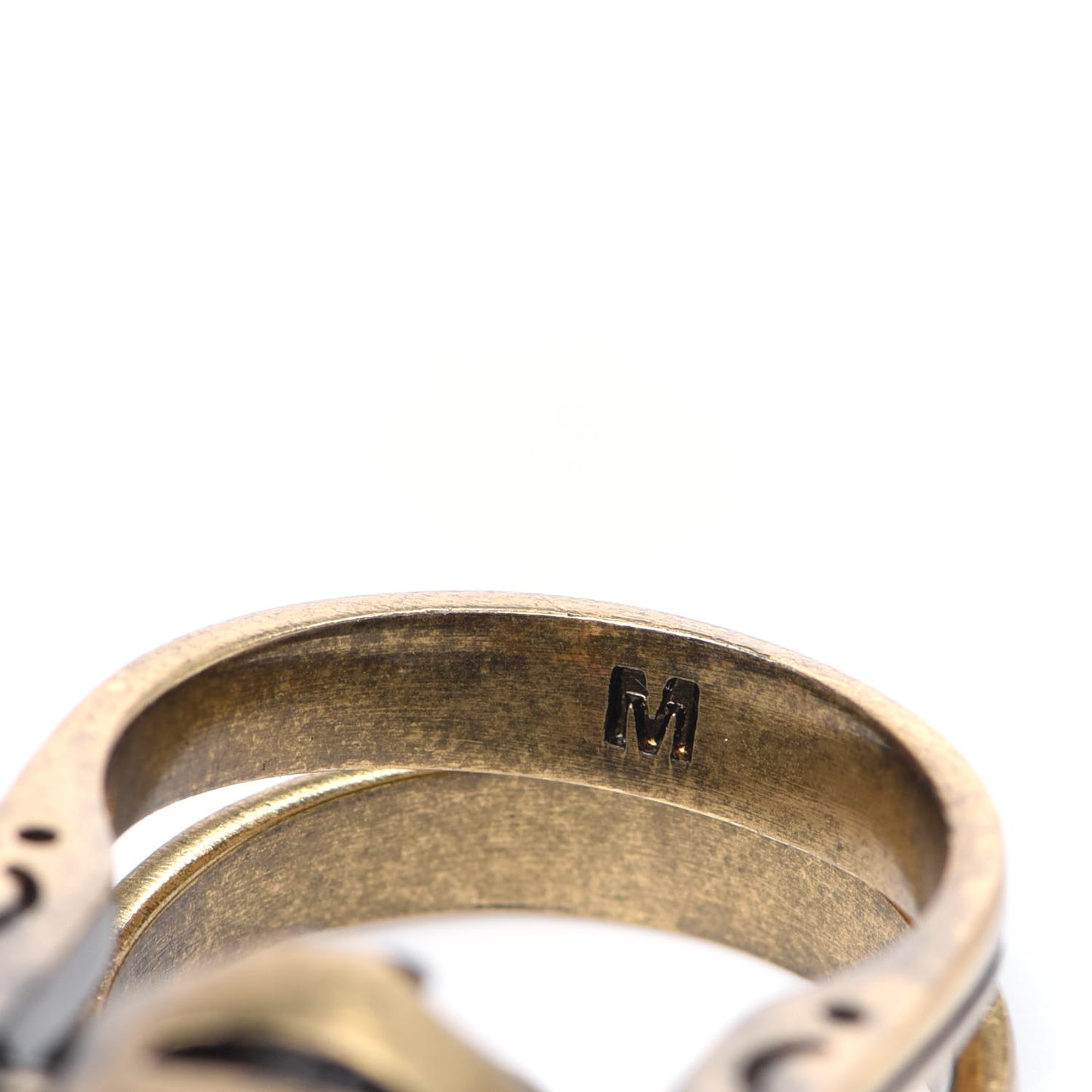 Crystal Metal CD Bee Double Sided Ring M Aged Gold
