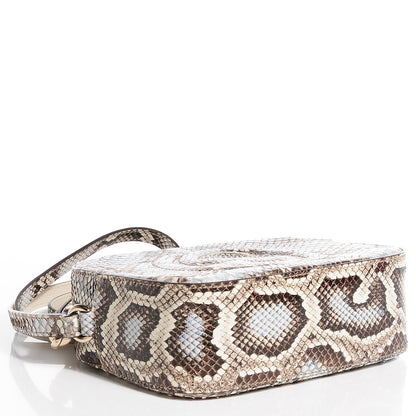 Gucci Python Small Soho Disco Bag Off White Nut Brown Beige 4 of 7