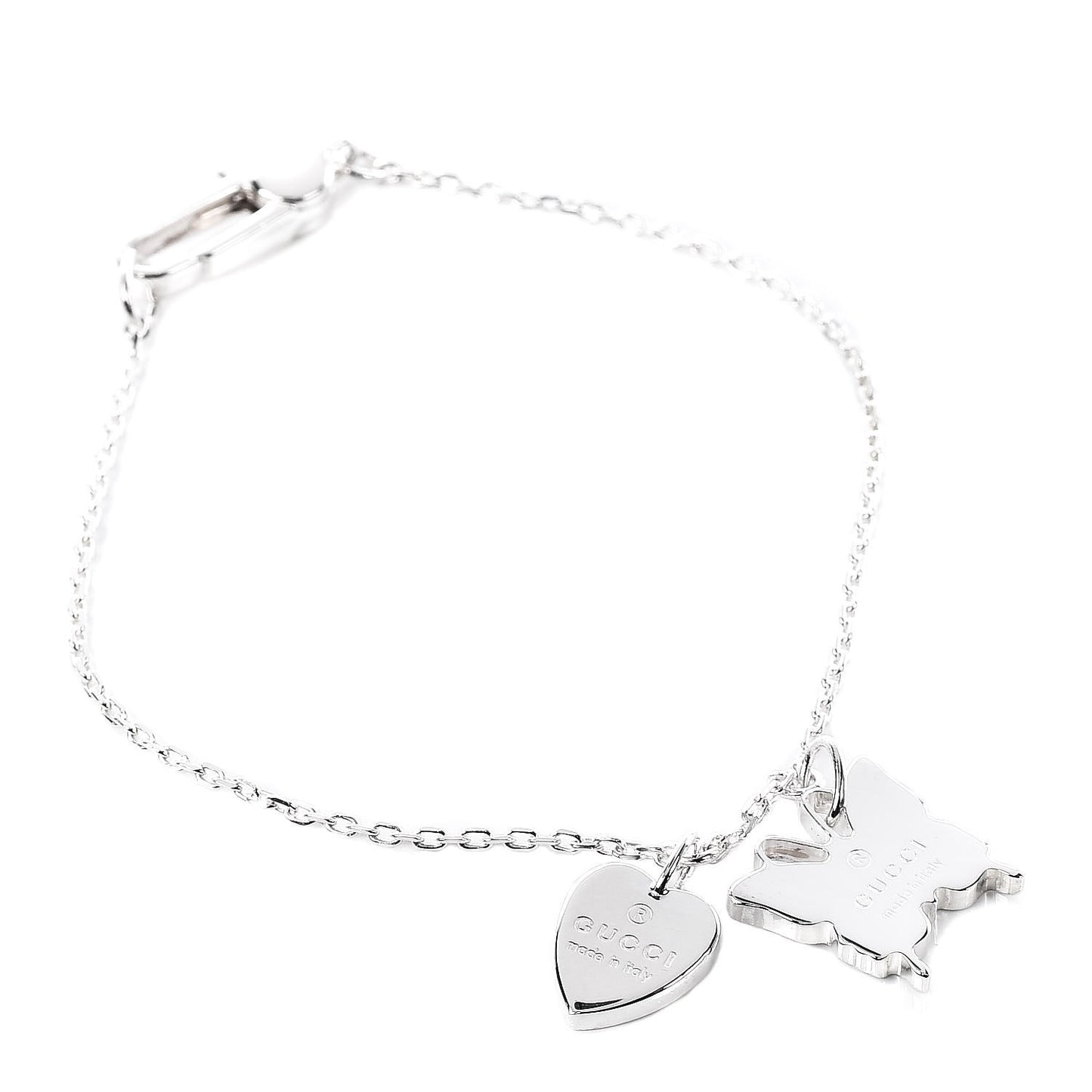 Sterling Silver Trademark Heart Butterfly Bracelet