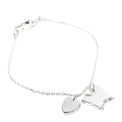 Gucci Sterling Silver Trademark Heart Butterfly Bracelet 1 of 5