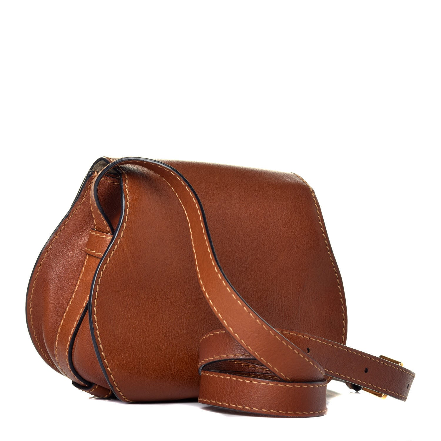 Chloe Calfskin Braided Mini Marcie Round Crossbody Bag Caramel 3 of 8
