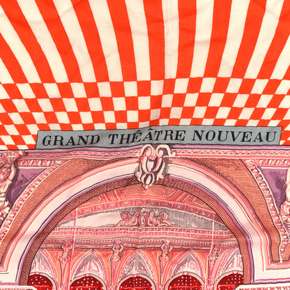 Hermes Cashmere Silk Grand Theatre Nouveau Shawl 140 Vieux Rose Corail Vermillon 5 of 5