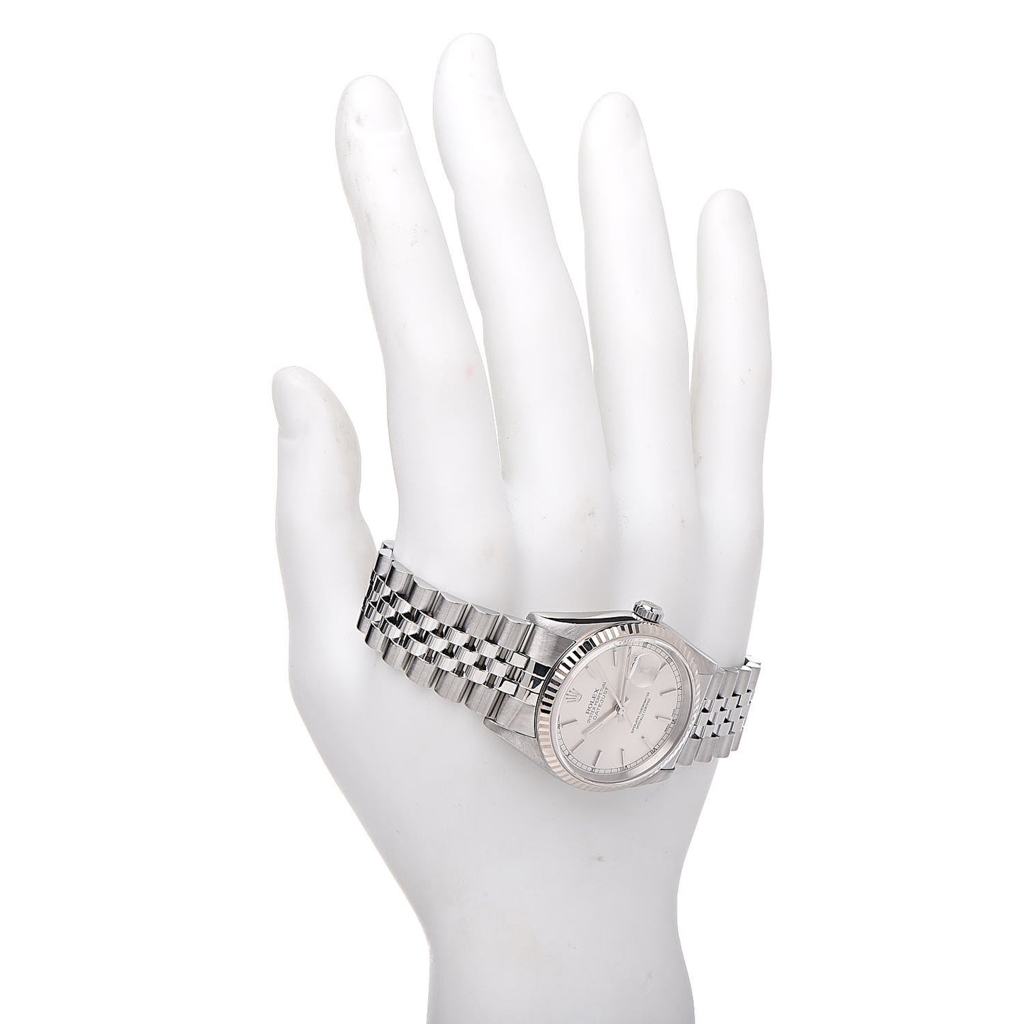 Stainless Steel 18K White Gold 36mm Oyster Perpetual Datejust Watch Silver 16243