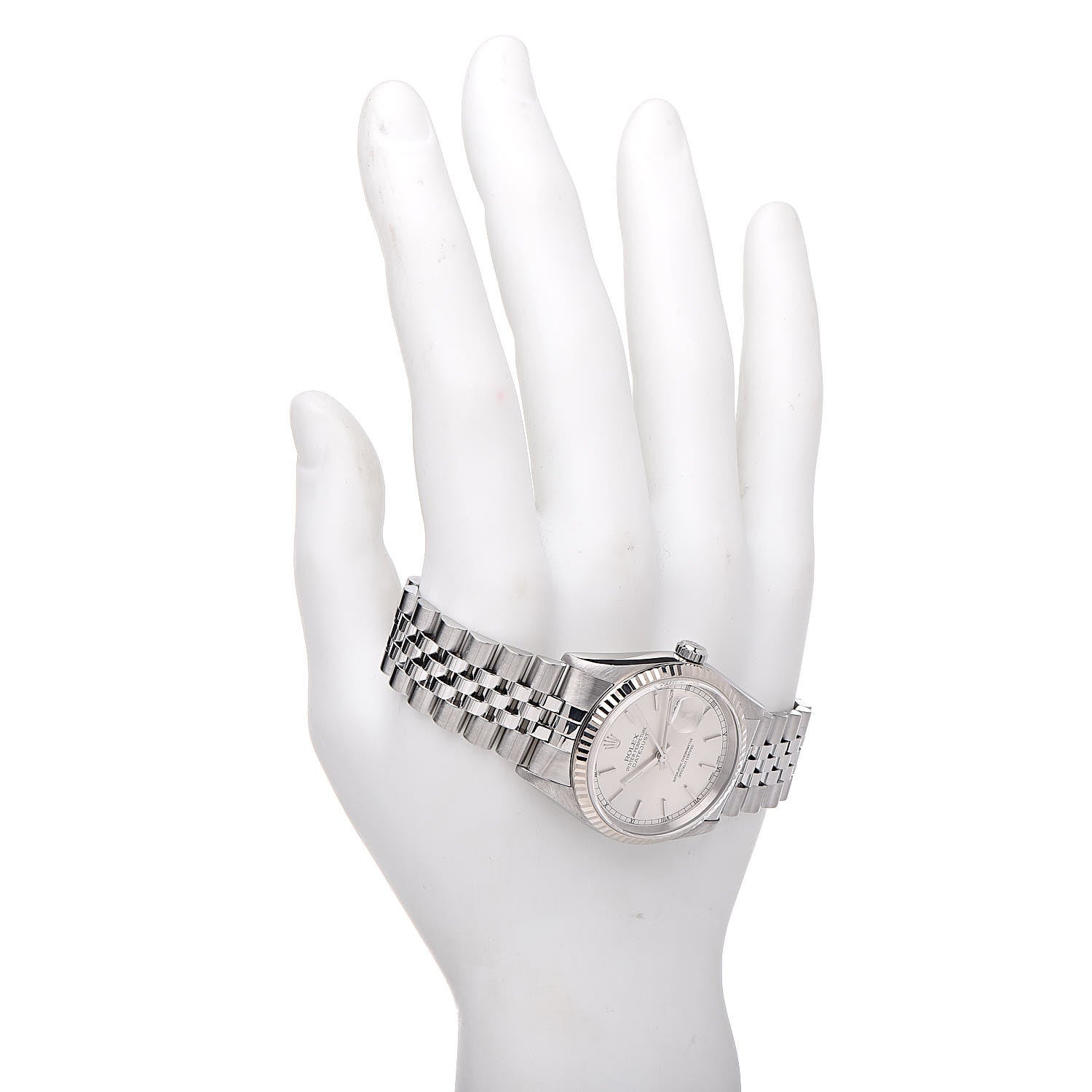 Rolex Stainless Steel 18K White Gold 36mm Oyster Perpetual Datejust Watch Silver 16243 2 of 7