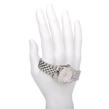 Rolex Stainless Steel 18K White Gold 36mm Oyster Perpetual Datejust Watch Silver 16243 2 of 7