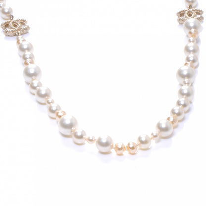 Chanel Classic CC Long Irregular Pearl Necklace Gold 1 of 7