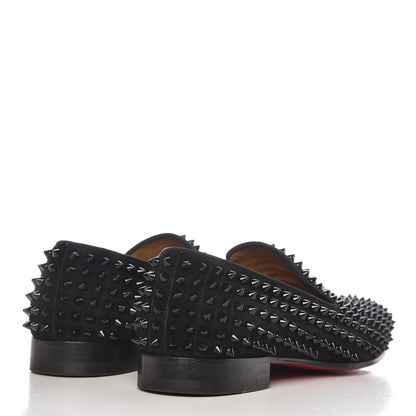 Christian Louboutin Mens Veau Velours Spikes Dandelion Flat 39.5 Black 4 of 9