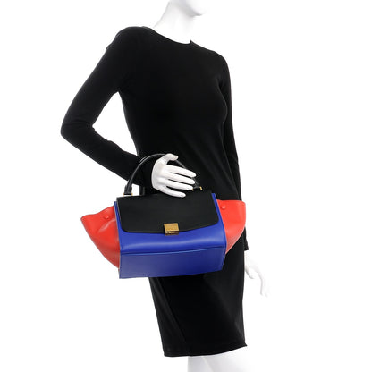 Celine Smooth Calfskin Small Tri-Color Trapeze Black 3 of 8